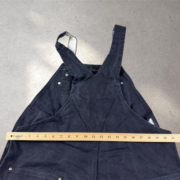 Vintage 90's Carhartt R01 BLK Black Duck Double Knee Bib Overalls Size 42x30 - Picture 5 of 6